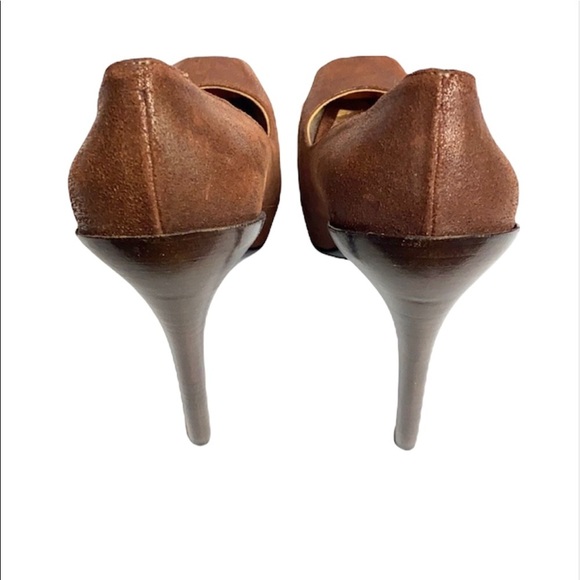 Devi Kroell Brown Square Toe Pumps Size 35.5 - Picture 8 of 9